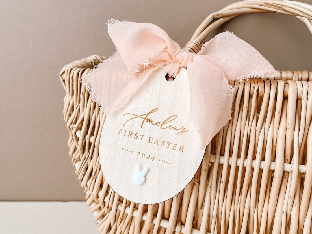 Baby First Easter Basket Name Tag Baby Easter Basket Tag Bunny Personalized First Easter Gift Eas... | Etsy (US)