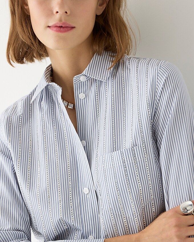 Collection limited-edition classic-fit cotton poplin shirt with crystal stripes | J.Crew US