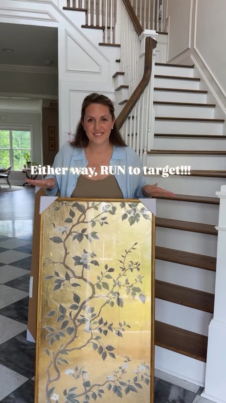 I am absolutely speechless!!!!

I usually gravitate toward antiques and vintage finds, but I genuinely would have guessed these chinoiserie panels were several hundred dollars each. Nope!!! 

The gold frame. The glass front. The scale. The gold leafed background. THE DETAIL 😍

And somehow they’re from Target for only?!

Now I just need help figuring out where to hang them them!! Downstairs in our foyer hallway or at the top of our stairs?! 😍

Comment “ART” and I’ll send over the link! You need to runnnn to go grab this!

This might be my favorite Target home decor find of all time and every grandmillennial’s dream.

Traditional home decor, chinoiserie, blue and white decor, English cottage style, collected interiors, antique-inspired decor… Target absolutely nailed this one.

Would you have guessed these were from Target?