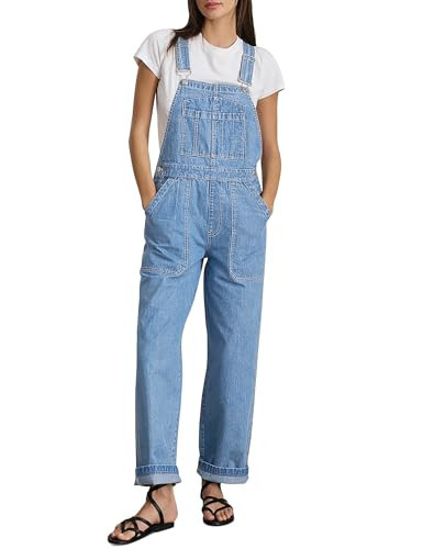 Denim Overalls for Women Straight Leg Adjustable Strap Jean Bib Overalls Casual Stretch Denim Jumpsuit with Pockets | Amazon (US)
