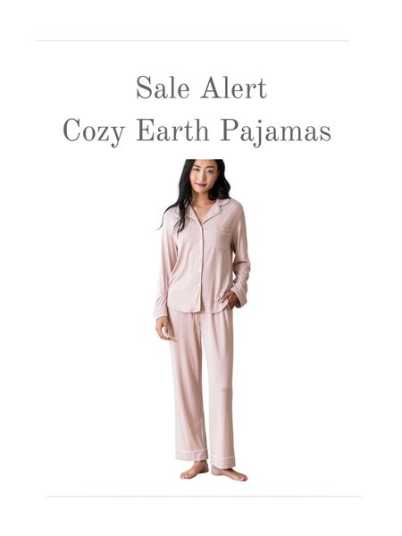 In my cart! Sleep cooler and keep your temperature just right through the night with Cozy Earth pajamas. Luxurious drape and pretty piping. , Long sleeve top with button up front, pocket,. piping, and bottoms with  elasticized waist. 
Petite sizing. I’m ordering petite XS. 
kimbentley. Mothers Day gift,  pajama set

#LTKsalealert #LTKGiftGuide #LTKover40