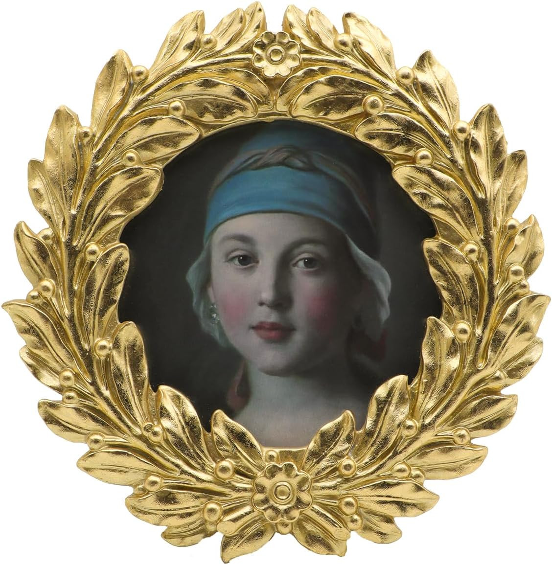 4x4 Small Vintage Round Picture Frame, Mini Antique Gold Circle Photo Frame, for Tabletop and Wal... | Amazon (US)