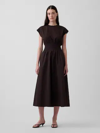 Mixed Media Drop-Waist Midi Dress | Gap (CA)