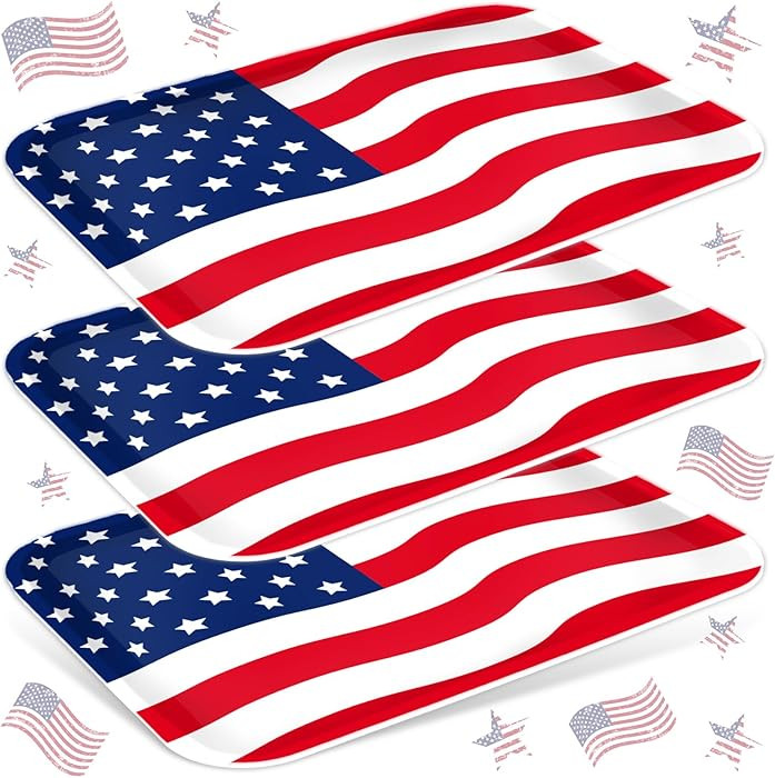 JarThenaAMCS 3Pcs Patriotic Serving Trays 250th Anniversary USA Flag Melamine Platter 13 x 10 Inc... | Amazon (US)