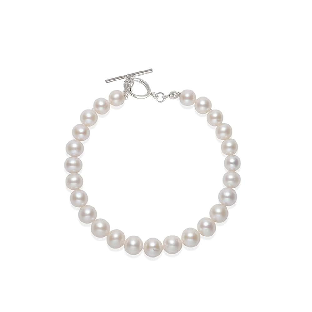 Gifts for Women - 925 Sterling Silver Freshwater Cultured Pearl Bracelet Waterproof Boho Simple D... | Amazon (US)