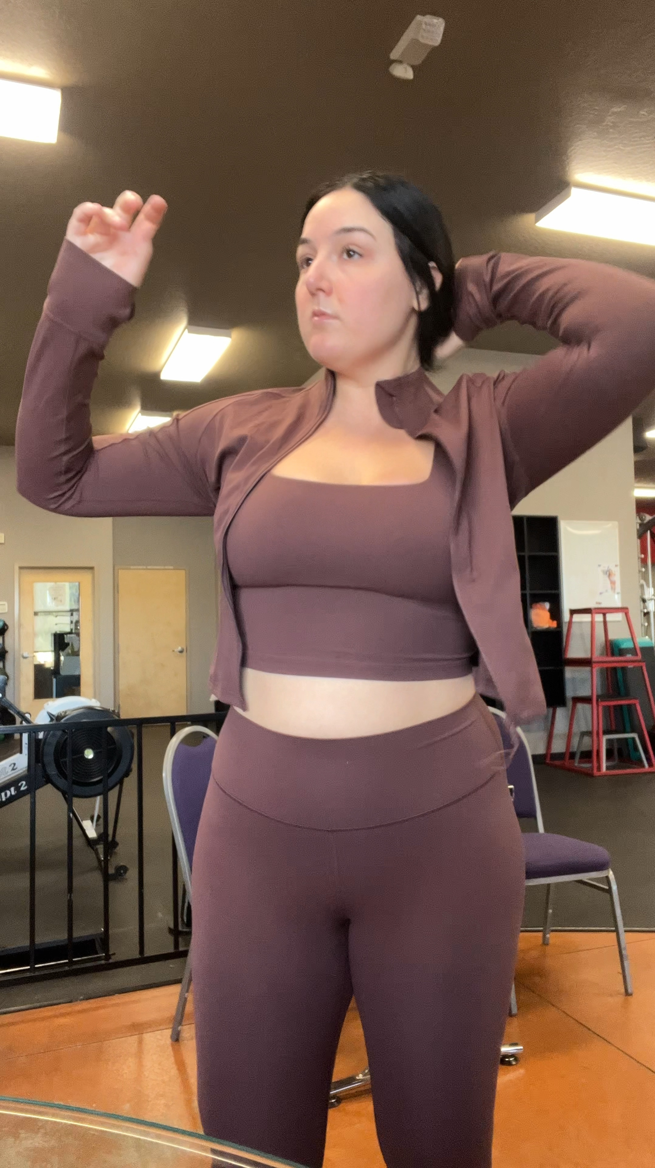 the perfect teddy workout set 🧸

I took a Large in everything! The color is “Taupe.” I have DD boobs so the jacket is a little snug, but I don’t mind it. Size up if you want a looser fit!

#LTKFitness #LTKWatchNow #LTKActive