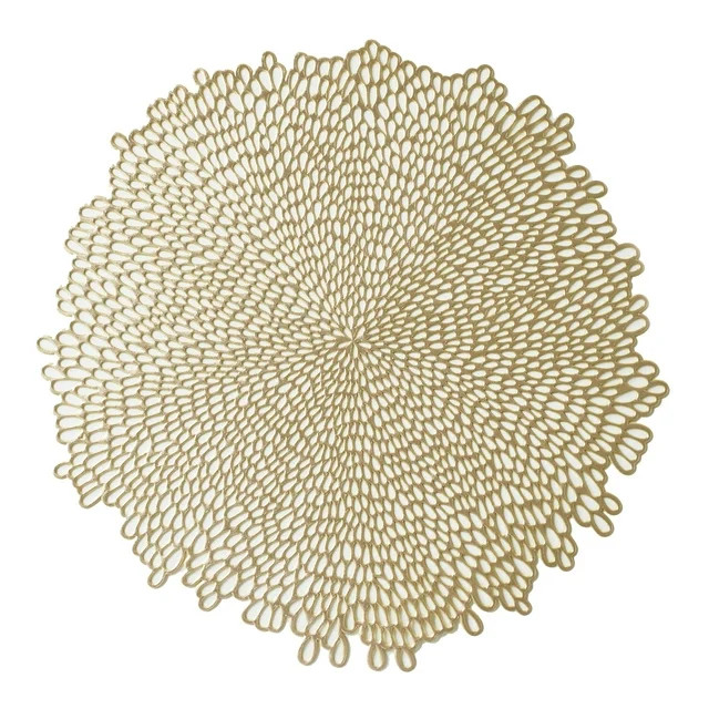 Mainstays Blossom Pressed Vinyl Table Placemat Gold 15.25" x 15.5" | Walmart (US)