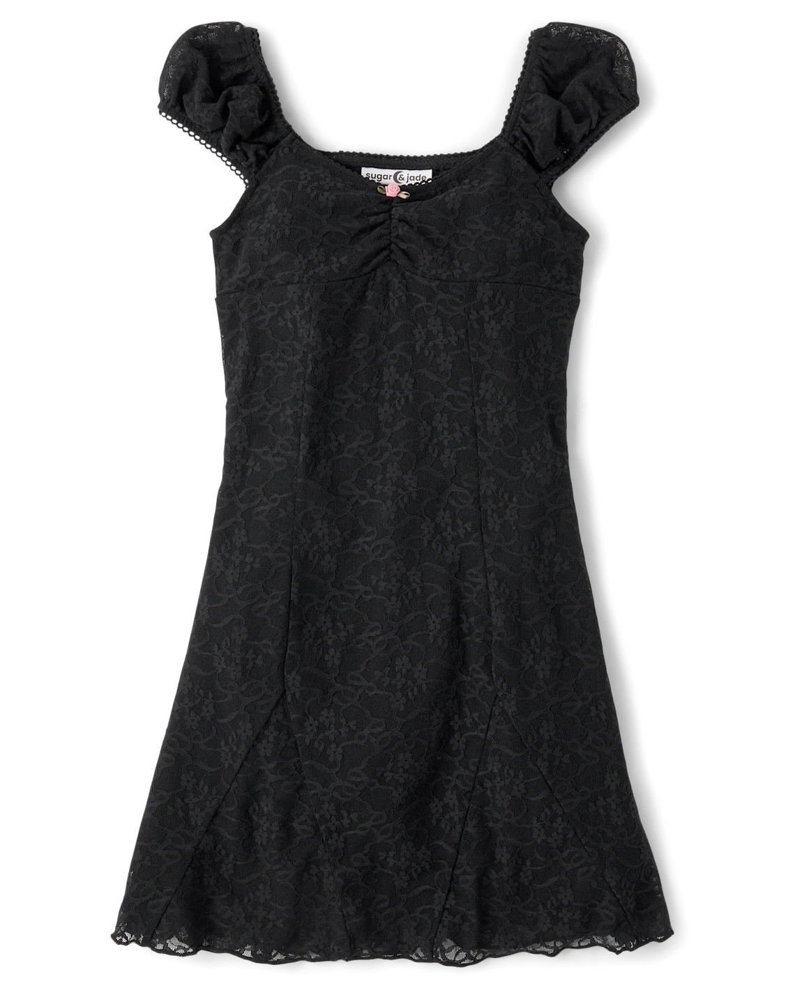 Tween Girls Floral Lace Dress - black | The Children's Place