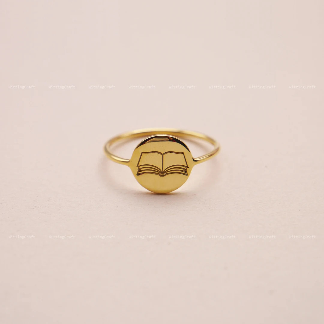 Book Ring, Minimalist Open Book Ring, Book Lover Gift, Bookworm Gift, 925 Sterling Silver Ring, S... | Etsy (US)