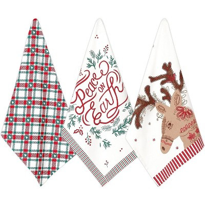 Folkulture Christmas Tea Towels Set of 3 (26" x 20") Kitchen Decorations, Christmas Kitchen Towel... | Target