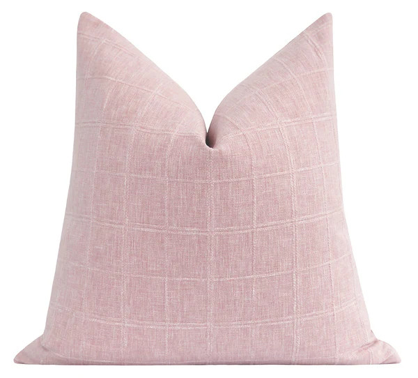 Beaufort Cameo Pink Plaid Pillow | Land of Pillows