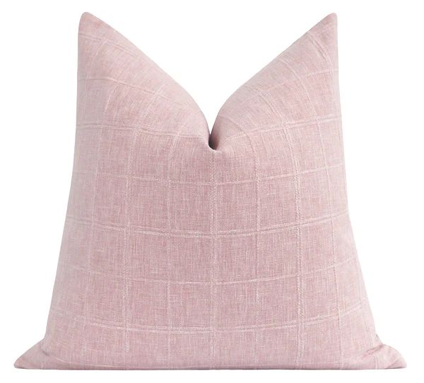 Beaufort Cameo Pink Plaid Pillow | Land of Pillows