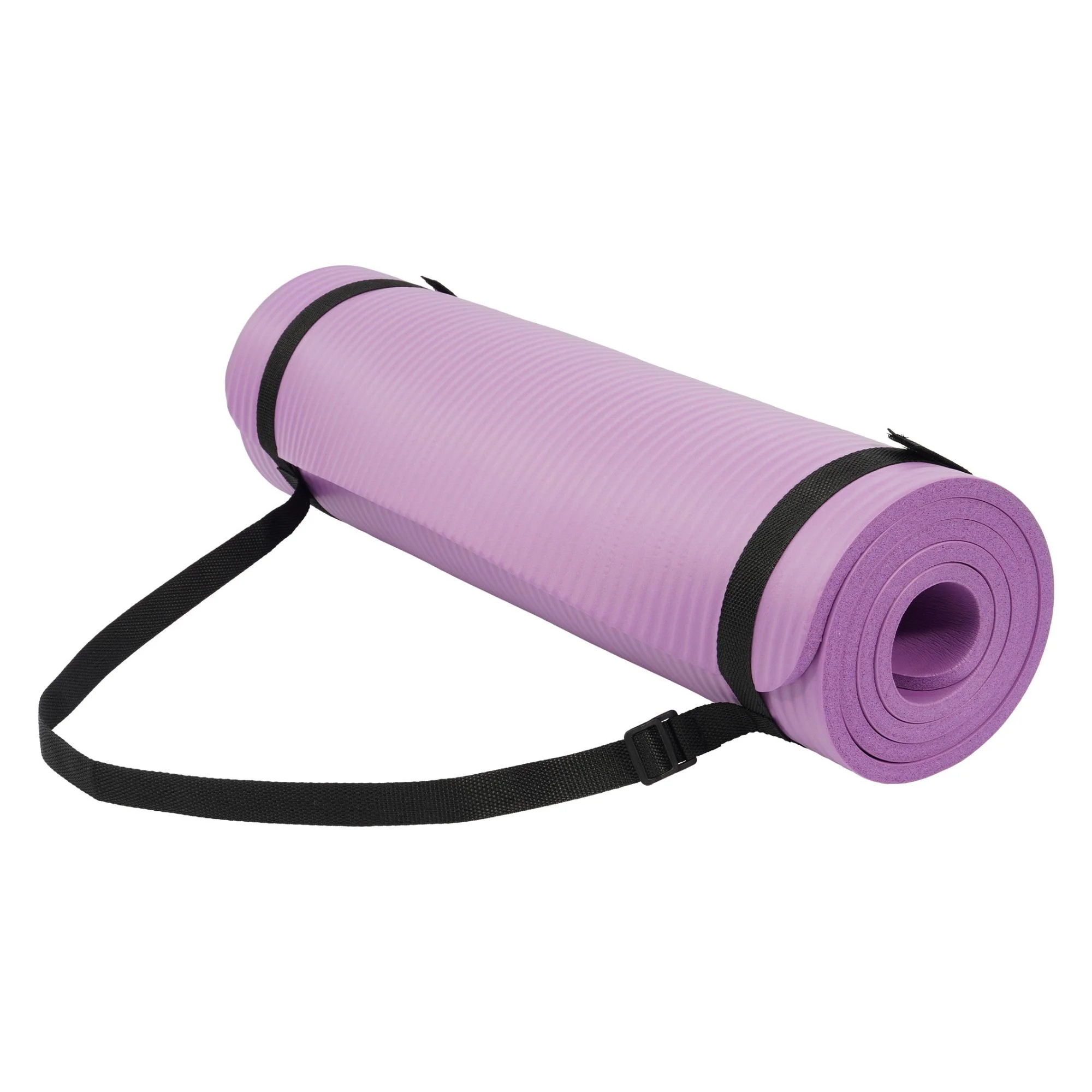 Fitvids 1/2-Inch Thick High Density Exercise Yoga Mat with Carrying Strap, Taro Purple | Walmart (US)