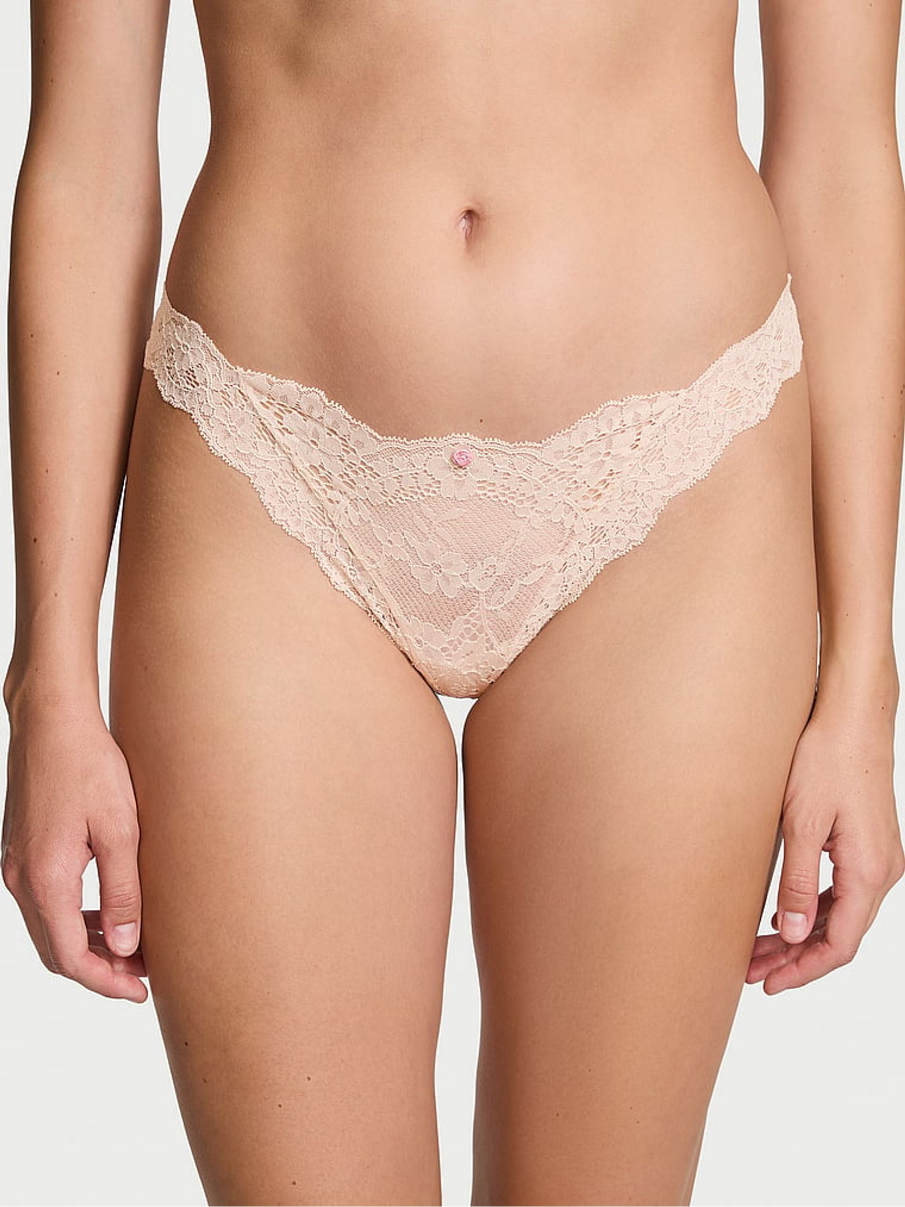 Marzipan Nude Thong Lace Knickers | Victoria's Secret UK | Victoria's Secret UK