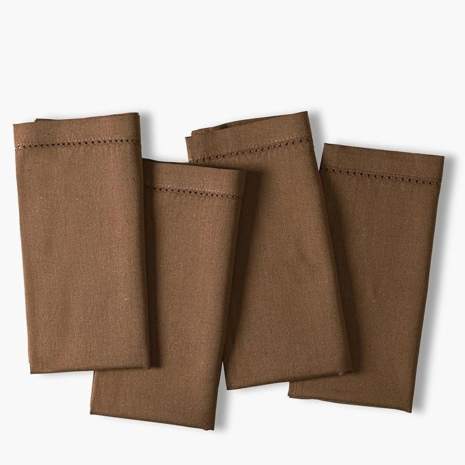 Ramanta Home Linen Flax Cloth Napkins Set of 4 - Soft & Durable Hemstitched Dinner Napkin for Wed... | Amazon (US)