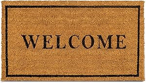 PLUS Haven Coco Coir Door Mat with Heavy Duty Backing, Welcome Doormat, 17.5" x 30" Size, Easy to... | Amazon (US)