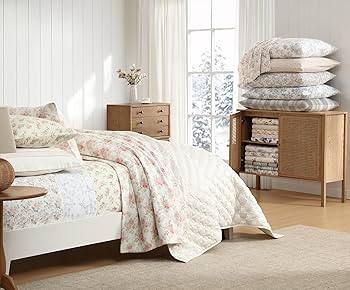 Laura Ashley - Twin Sheets, Cotton Flannel Bedding Set, Brushed for Extra Softness & Comfort (Le ... | Amazon (US)