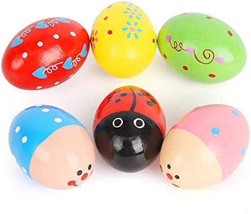 Amazon.com: SallyFashion Wooden Percussion Musical Egg Maracas Egg Shakers, 6 PCS, Random Pattern... | Amazon (US)