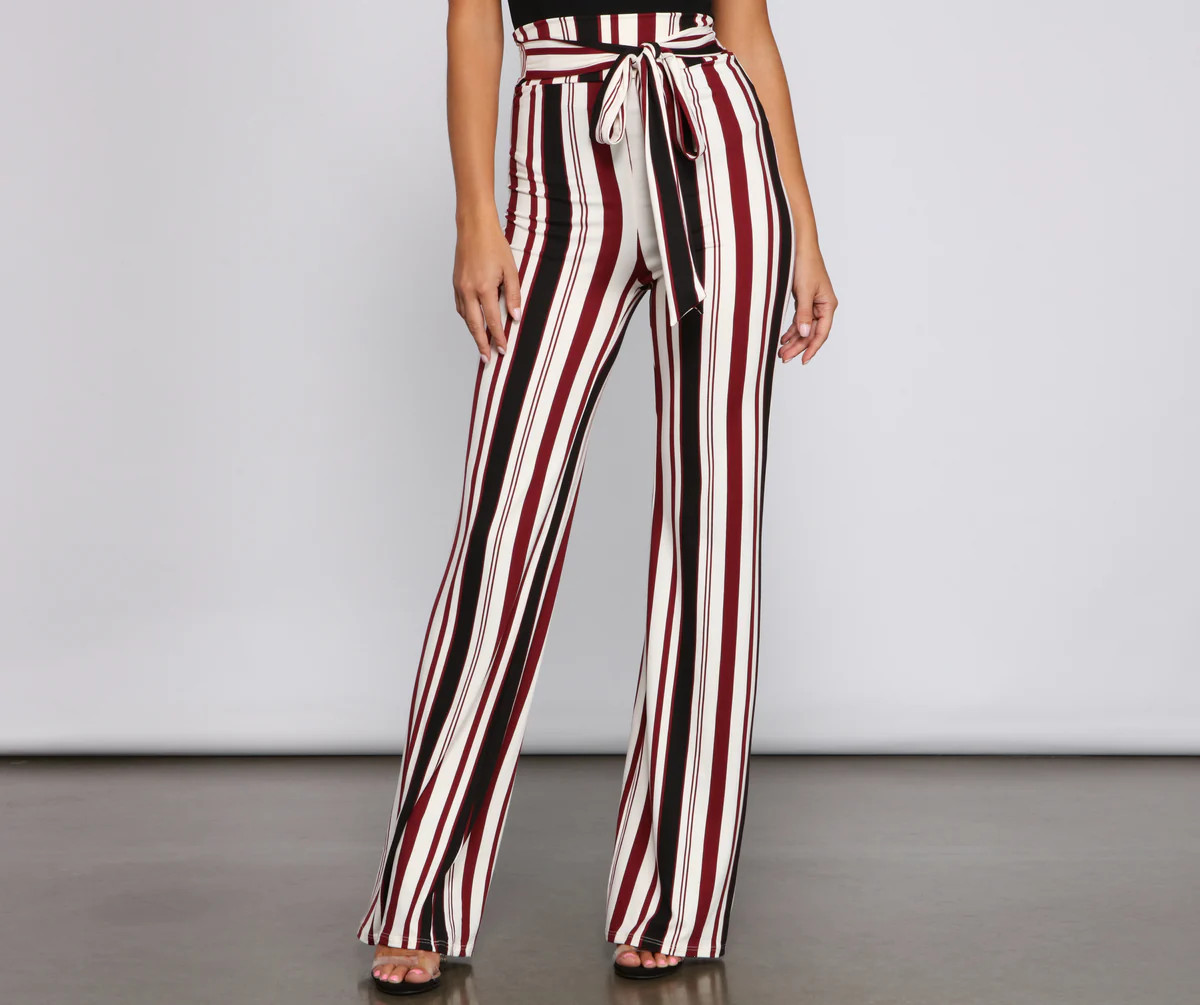 Striped And Stylish Tie-Waist Pants | Windsor Stores