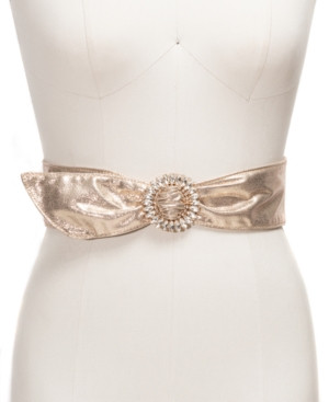 Inc Wide Metallic Stretch Belt With Rhinestone Buckle, Created For Macy's | Macys (US)