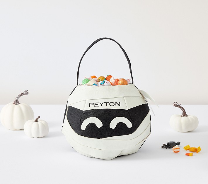 Glow-in-the-Dark Mummy Felt Halloween Treat Bag | Pottery Barn Kids