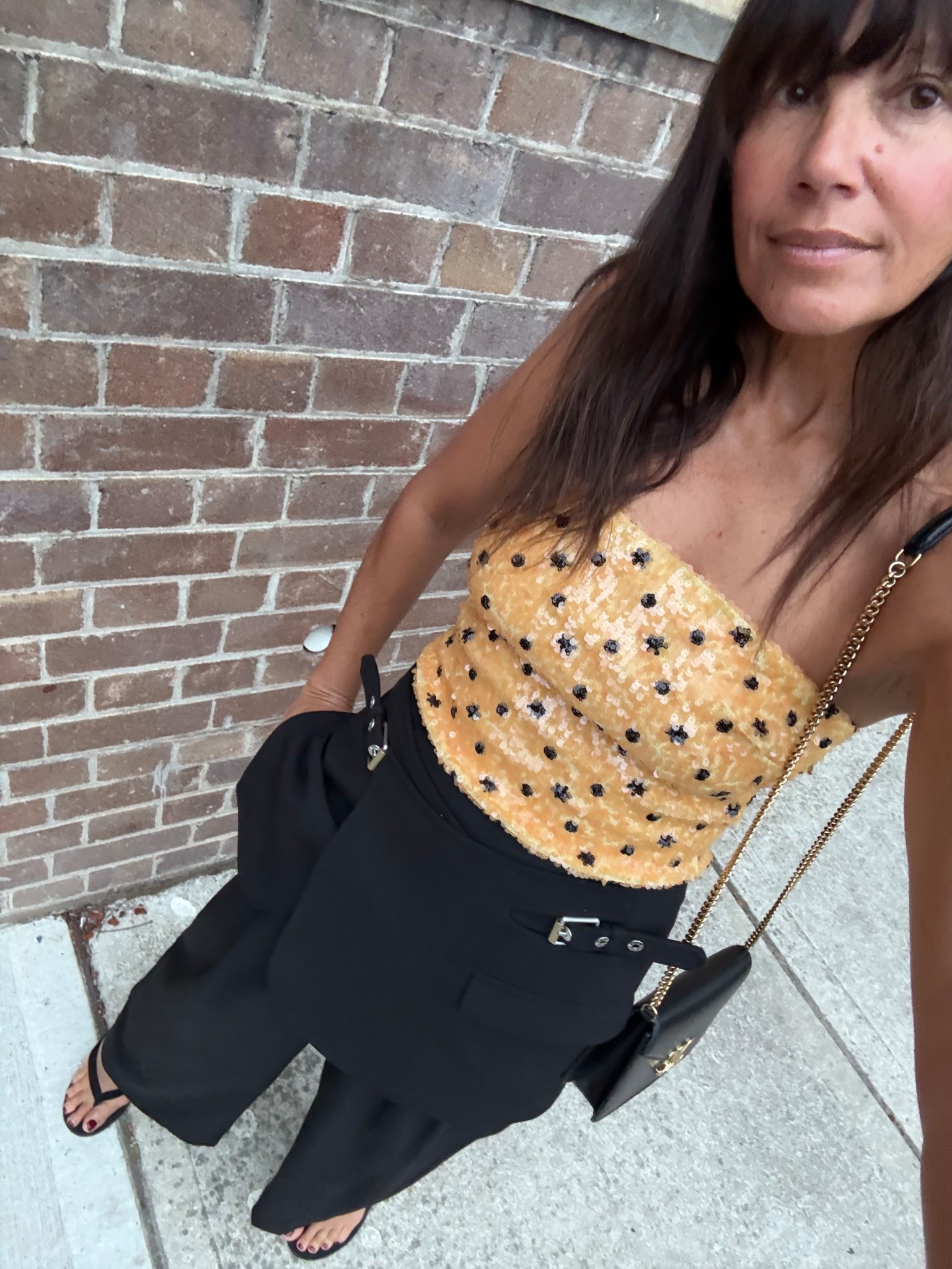 A sequin top for a Christmas party / easy to pair back with black pants whilst still adding a party touch. I’m wearing an old Dion Lee mini skirt over black pants but you can replicate the look with these Lover wide fold over waistband pants. 

#LTKpartywear #LTKstyletip #LTKaustralia