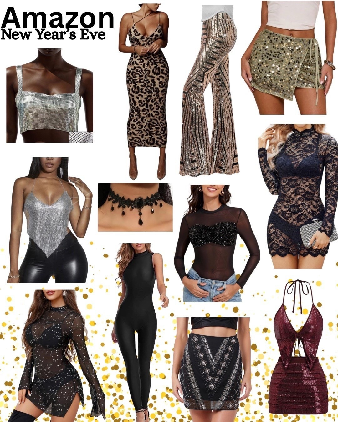 New Year's Eve outfit. New Year's party. New Year's outfit. Party outfit. Sparkle outfit. Sequins. Metallic. Glitter outfit. Amazon party style 


#LTKFindsUnder50 #LTKHoliday #LTKSeasonal