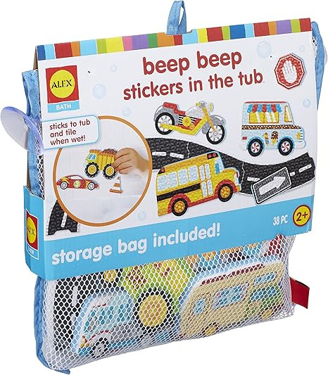 Alex Bath Beep Beep Stickers in The Tub Bath Toy Kids Bath Activity | Amazon (US)