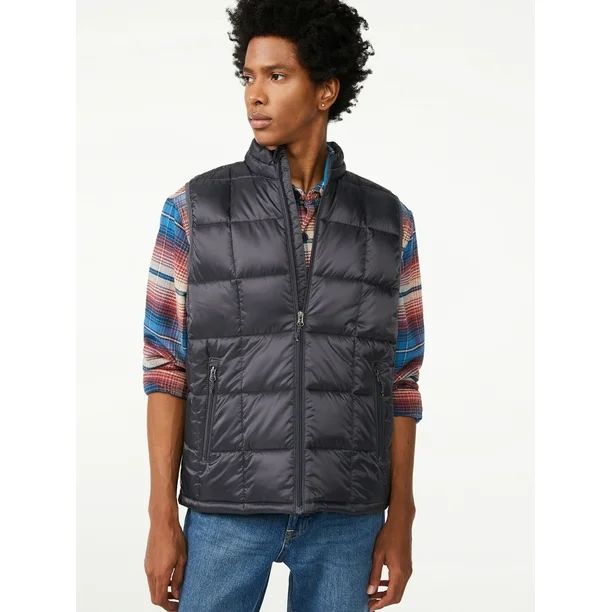 Free Assembly Men's Box Quilted Vest - Walmart.com | Walmart (US)