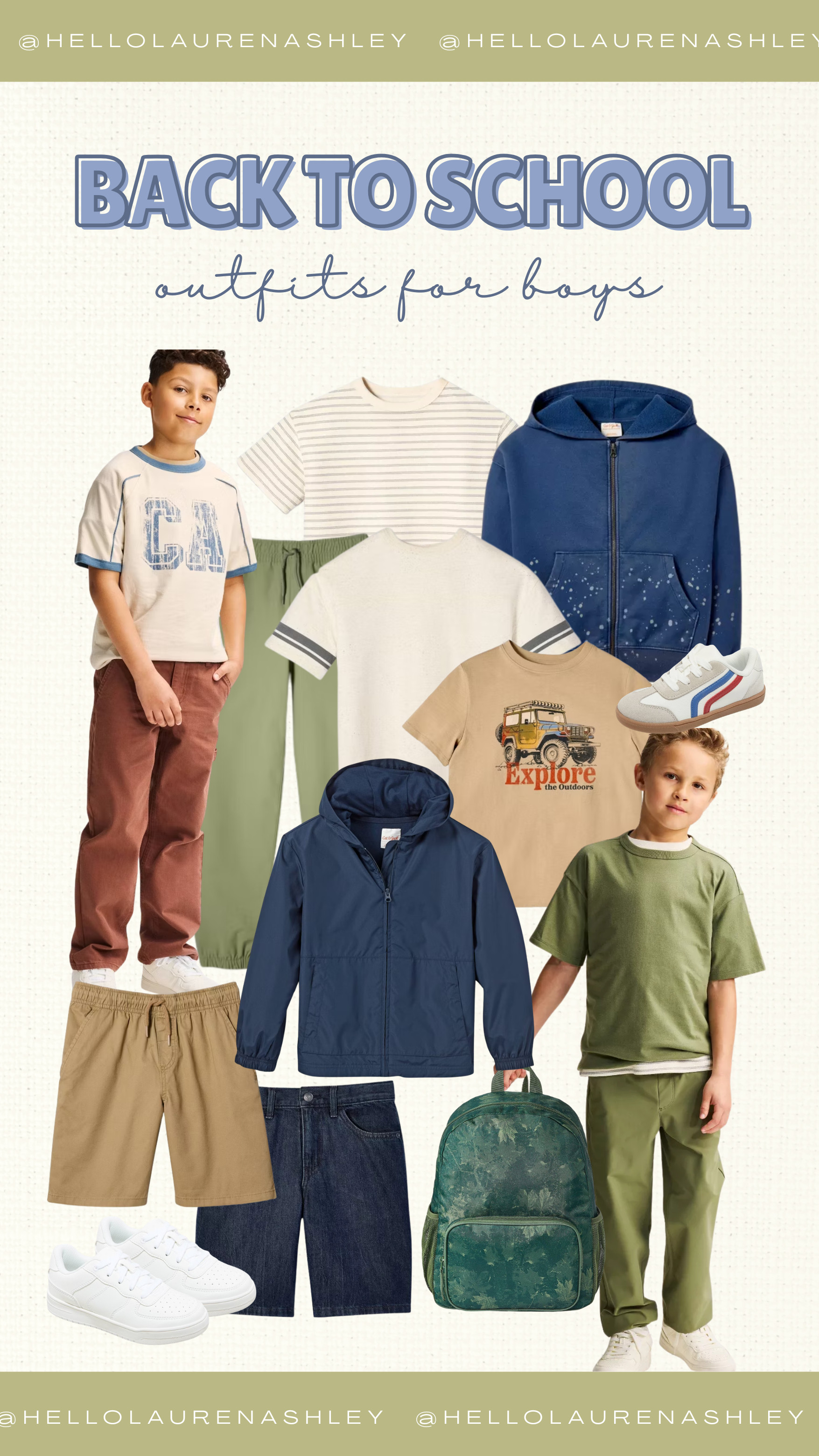 Back to school outfits for boys 💙 loving these back to school looks for boys this season, from graphic tees and striped tees to joggers, cargo pants, zip-up hoodies and windbreakers. Easy mix and match back to school outfits for boys, plus their sneakers and backpack!  

 #LTKmomlife #LTKU #LTKKids