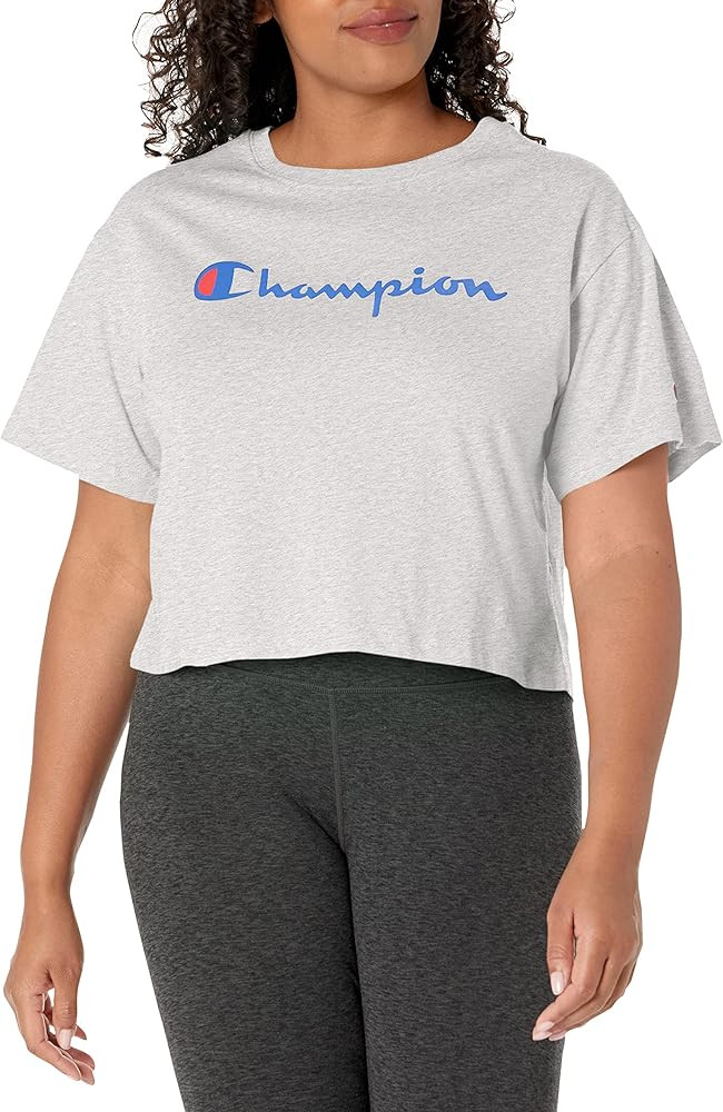Champion Women's Cropped T-Shirt, Classic Cropped Tee Shirt for Women, Crop Top Tee Shirts | Amazon (US)