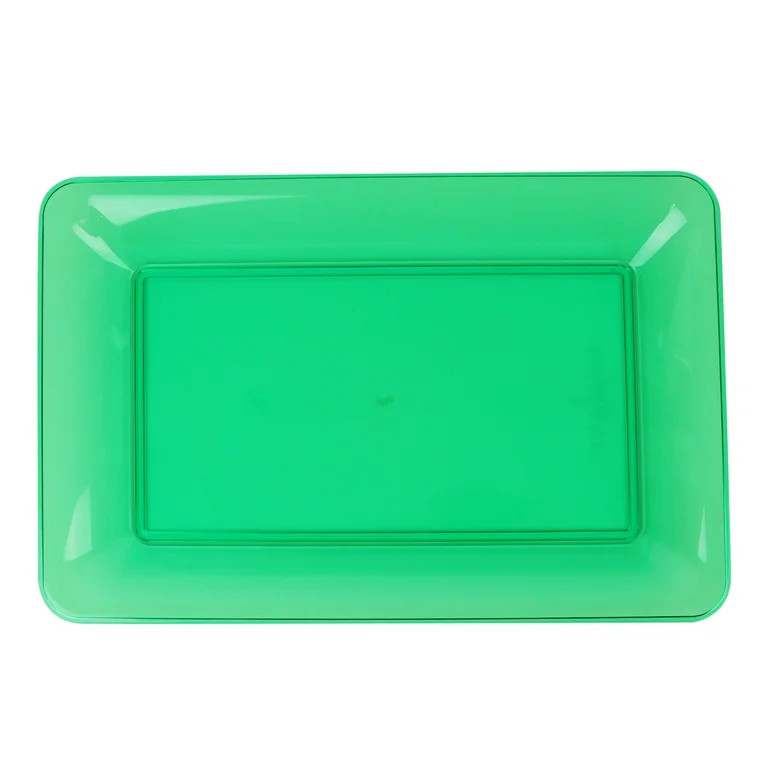 Green Plastic Serving Platter, 14.48 in, by Holiday Time - Walmart.com | Walmart (US)