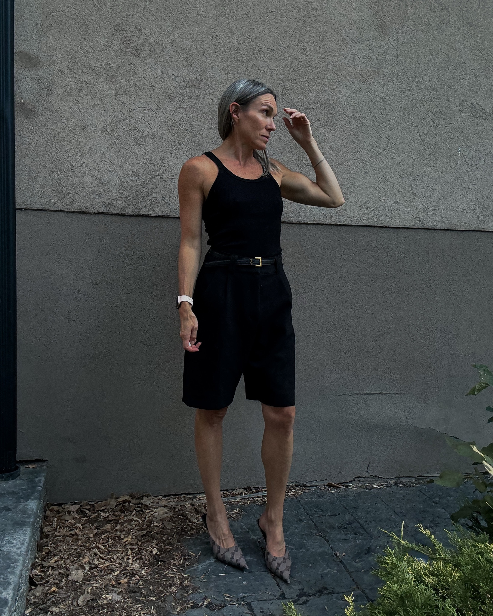 I love Bermuda shorts.  These are from several seasons ago but I will link similar.  I love that they can transition to winter with tights, knee high boots and a beautiful winter coat.

#LTKover50style #LTKstyletip #LTKcanada