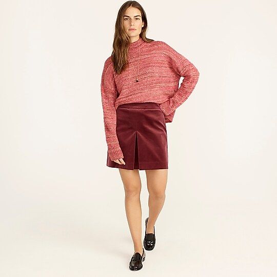 Pleated mini skirt in velvet | J.Crew US