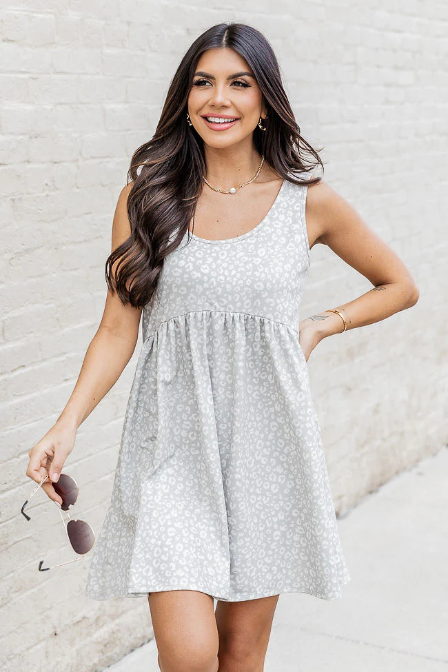 Wild About You Leopard Print Babydoll Mini Dress FINAL SALE | Pink Lily