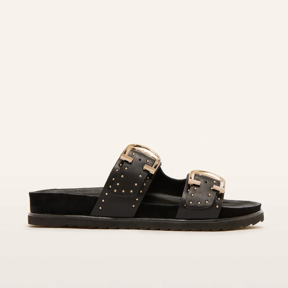 Deon Black Stud Slides | FRANKIE4 | FRANKIE4