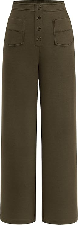 PRETTYGARDEN Women's Dressy Casual Dress Pants Straight Leg High Elastic Waisted Stretch Trouser ... | Amazon (US)