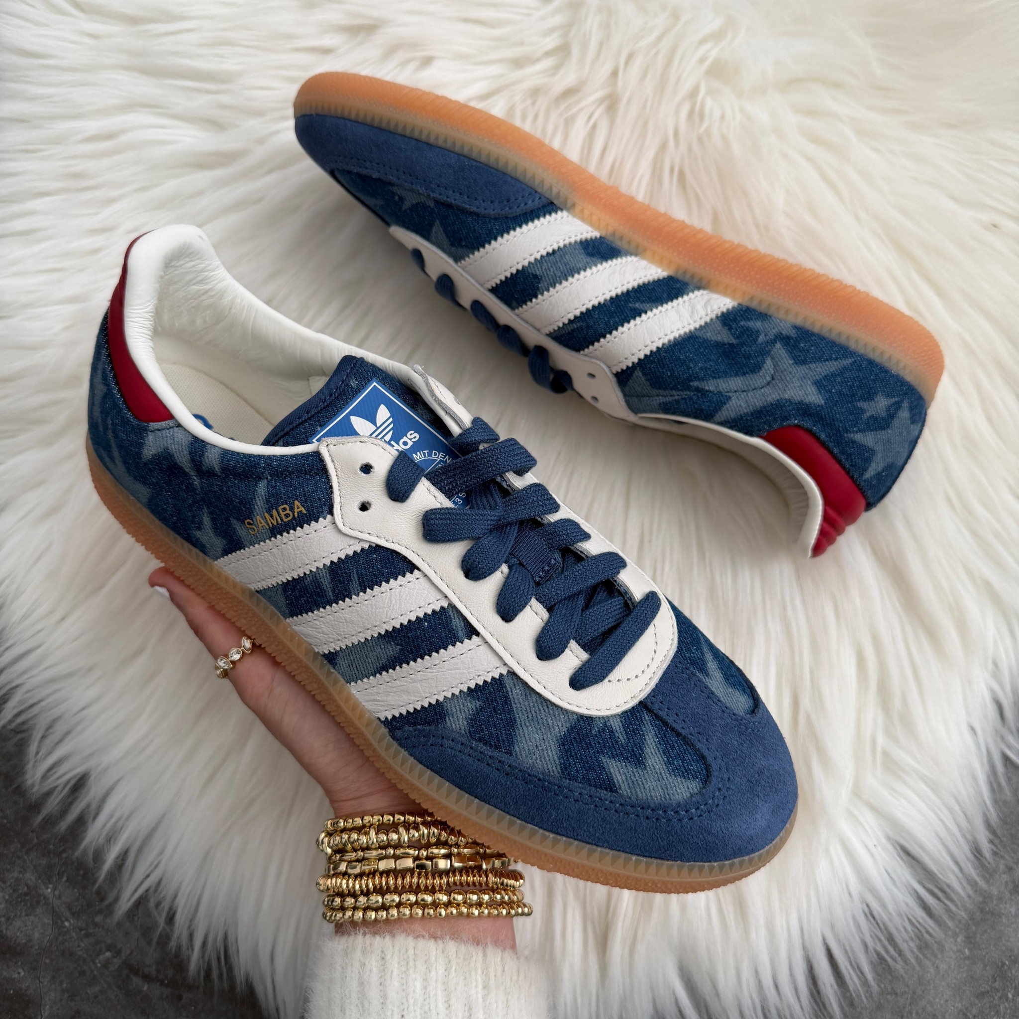 adidas Samba OG star print sneaker runs true to size 
