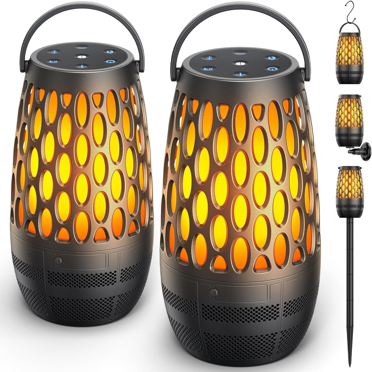 Outdoor Speakers Bluetooth Waterproof IPX6 with Flame Lights, Gadget Gifts for Dad Her Him, Hd St... | Amazon (US)