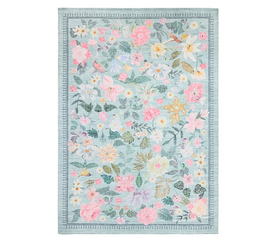 Floral Washable Rug | Pottery Barn Kids