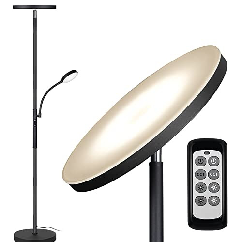 Dimunt Floor Lamp LED Floor Lamps for Living Room Bright Lighting, 27W/2000LM Main Light and 7W/3... | Amazon (US)