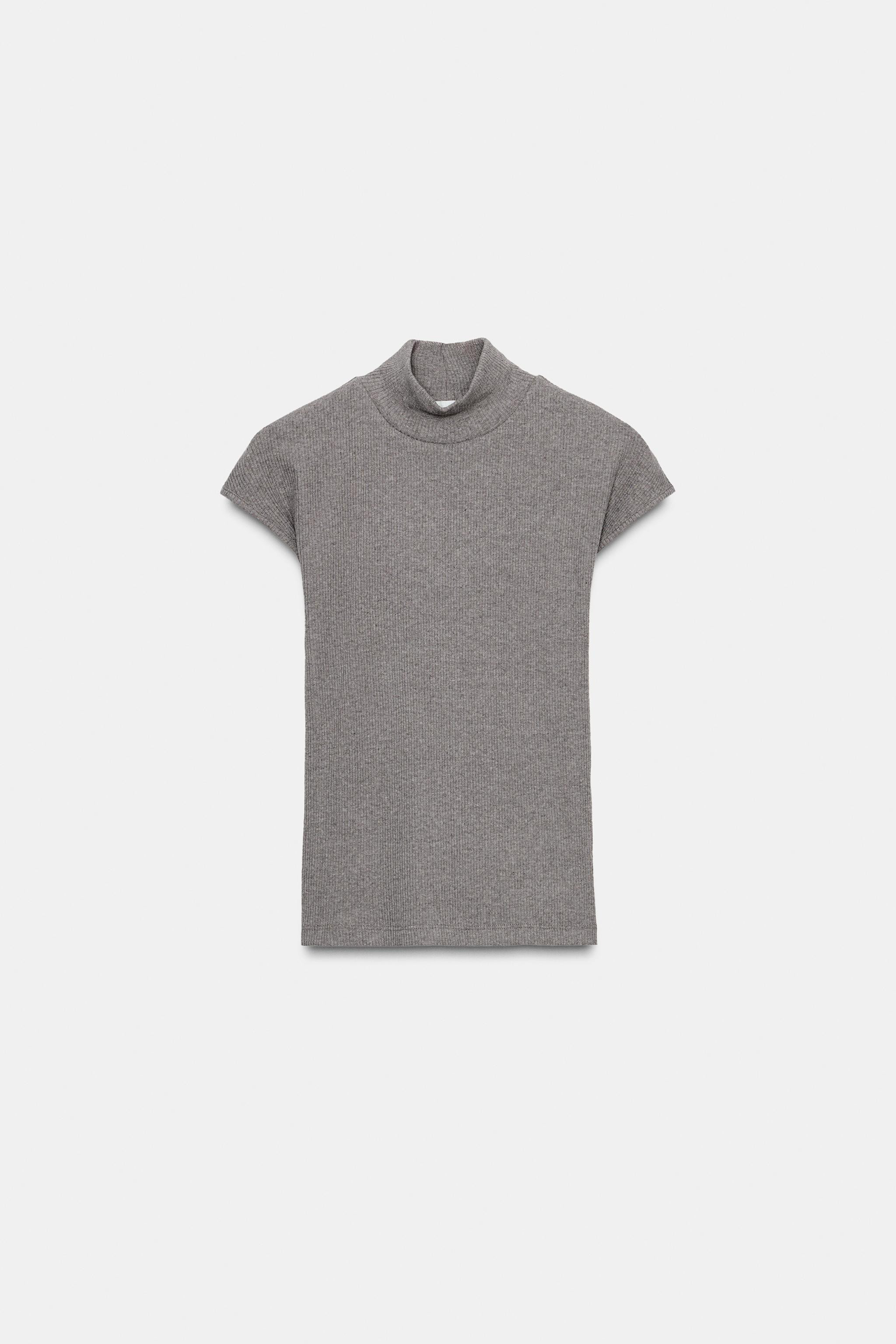 RIB HIGH NECK T-SHIRT | Zara US