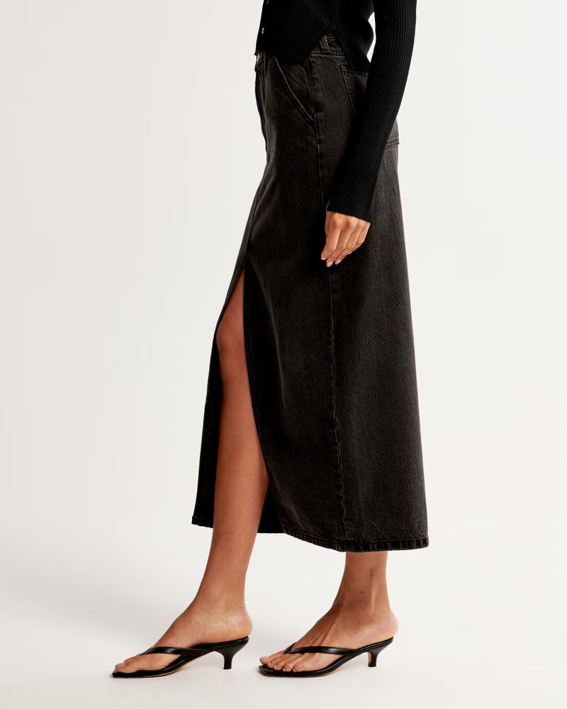 Denim Maxi Skirt | Abercrombie & Fitch (US)