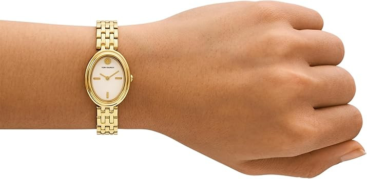 Amazon.com: Tory Burch Women's Oval Gold-Tone Stainless Steel Bracelet Watch (Model: TBW6032) : C... | Amazon (US)