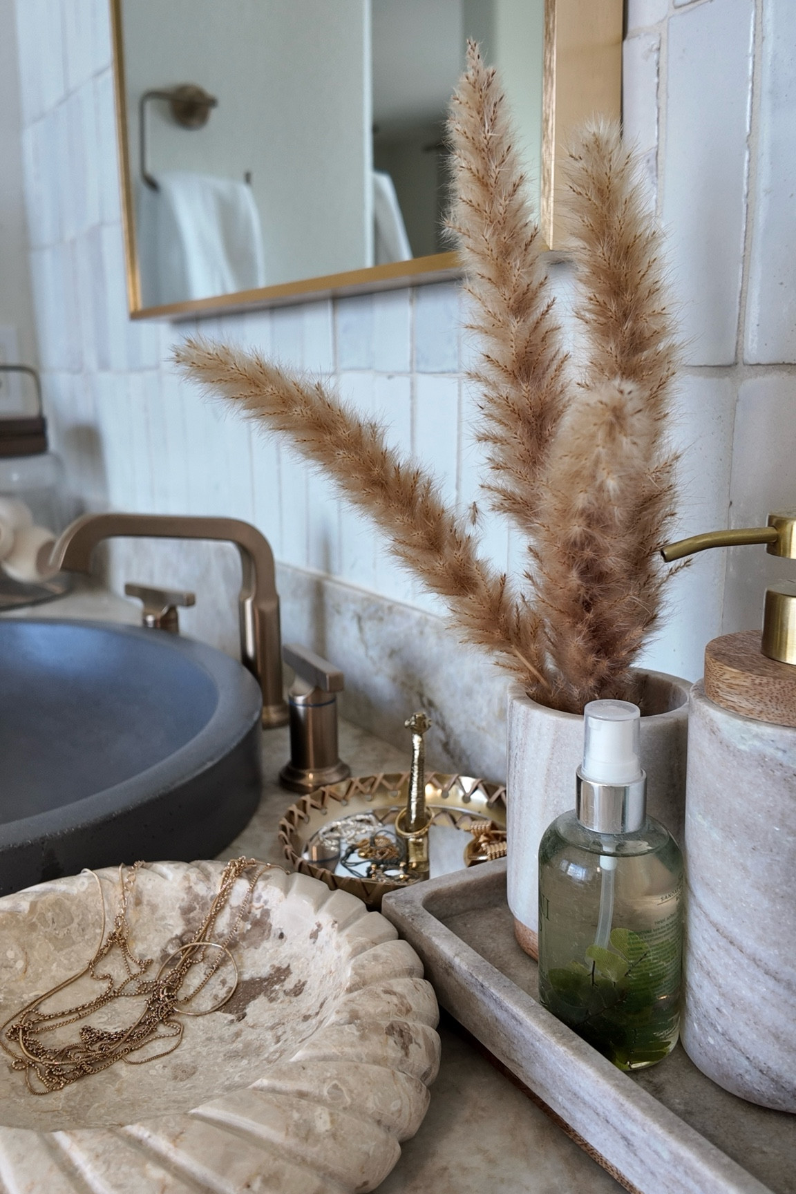 Perfect and easy bathroom accessories to enhance the zellige tile!  

#LTKHome #LTKWatchNow #LTKFindsUnder50