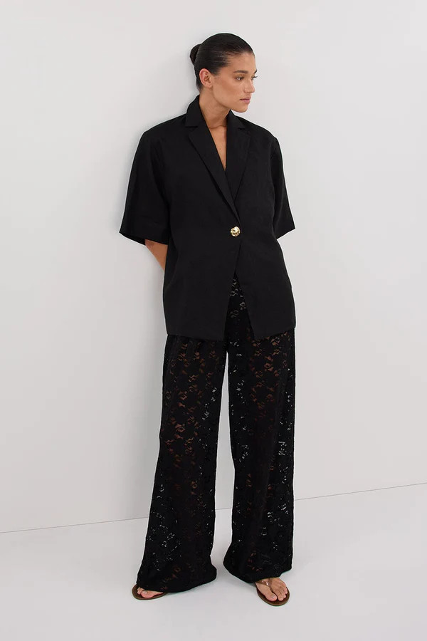 LOULA BLACK LACE PANT | DISSH