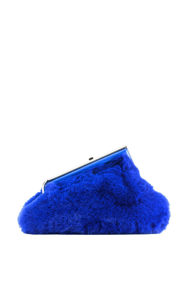 EXPENSIVE TASTE FAUX FUR CLUTCH IN BLUE | AKIRA