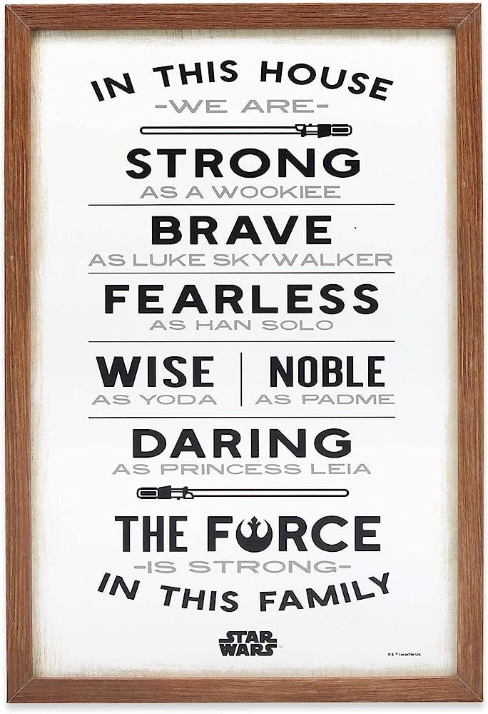 Open Road Brands Disney Star Wars in This House Family Rules Wood Wall Decor - Large Star Wars Wa... | Amazon (US)