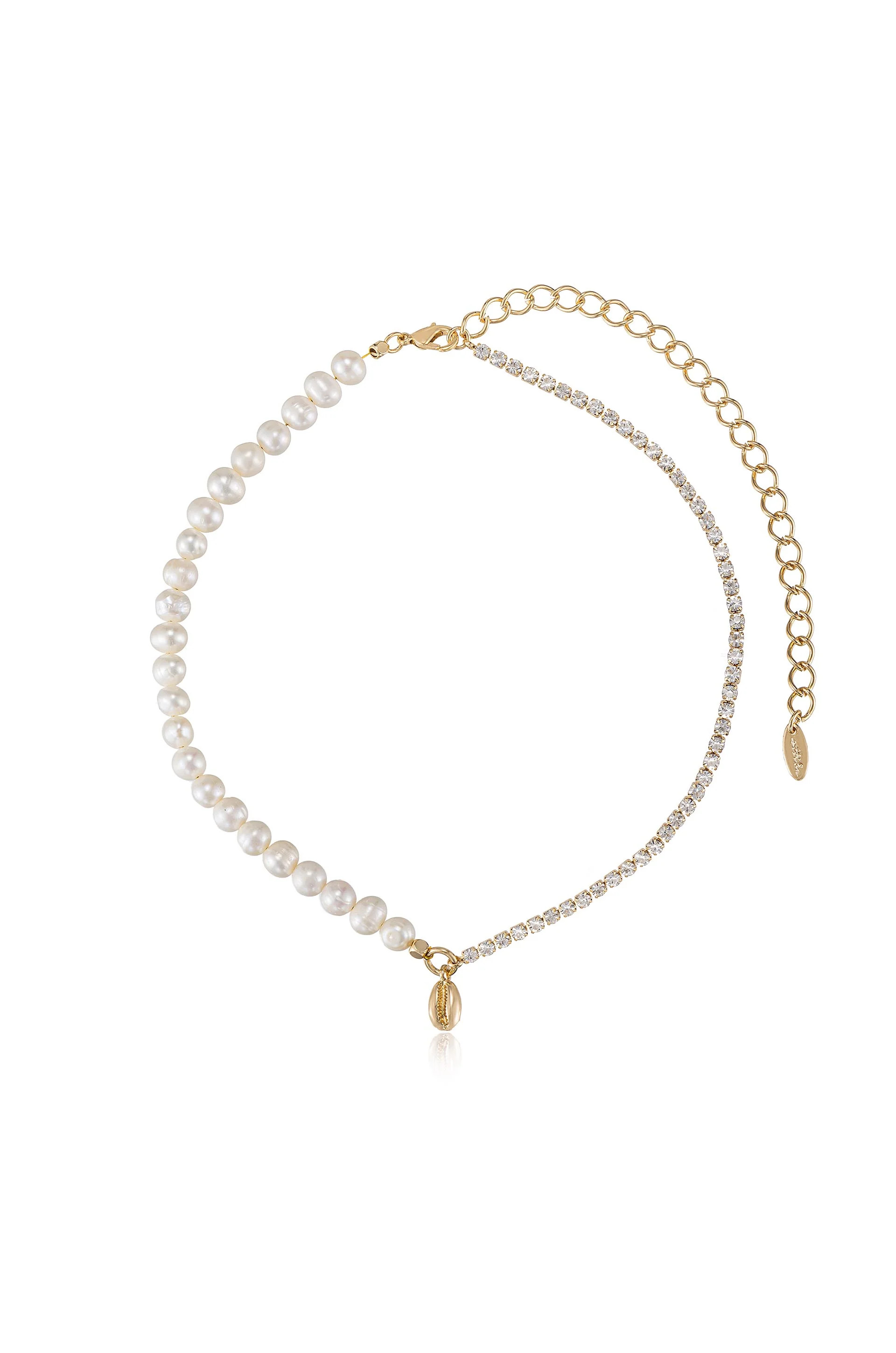 Pearl, Crystal, and Shell 18k Gold Plated Necklace | Ettika