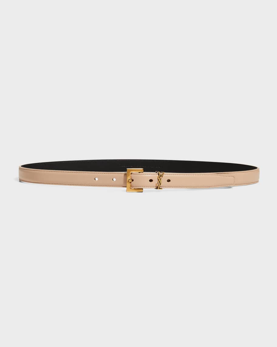 YSL Monogram Leather Belt | Neiman Marcus